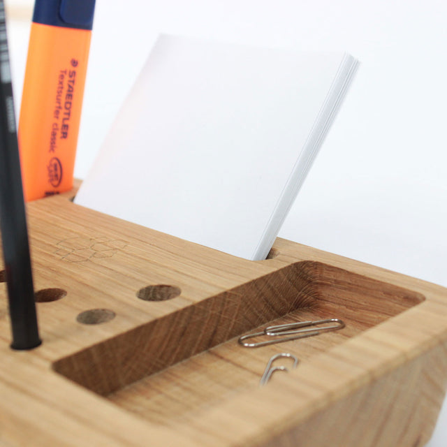Schreibtisch Organizer aus Holz, Stiftehalter, Design Aufbewahrung Büro