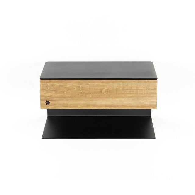 Float - Nachttisch, Wandkonsole, schwarz & weiß aus Metall und Holz