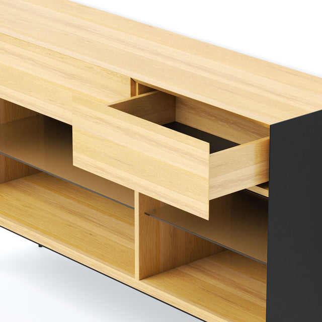 Design Sideboard - Kommode, schwarz & weiß aus Stahl & Eichenholz